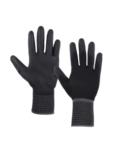 Black PU Coated Work Gloves – Pack of 10