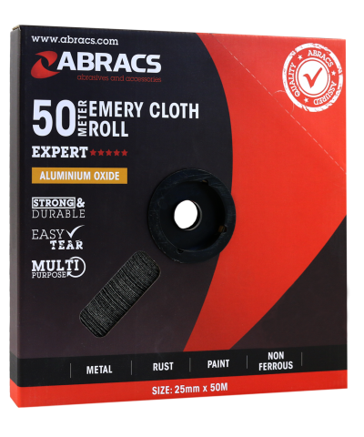 ABRACS Emery Cloth Roll (25mm X 50m)