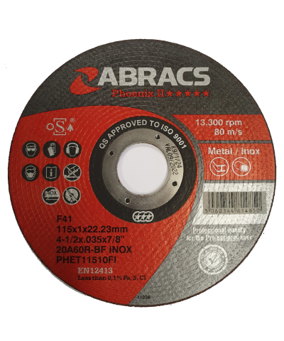 ABRACS Phoenix II 115mm x 1mm Extra Thin Metal Cutting Disc pk of 10