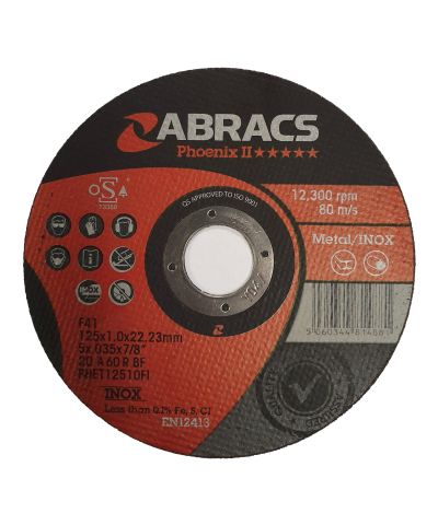 ABRACS Phoenix II 125mm x 1mm Extra Thin Metal Cutting Disc