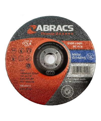 ABRACS Phoenix II 178mm x 6mm Metal Grinding Disc (Pack of 10)