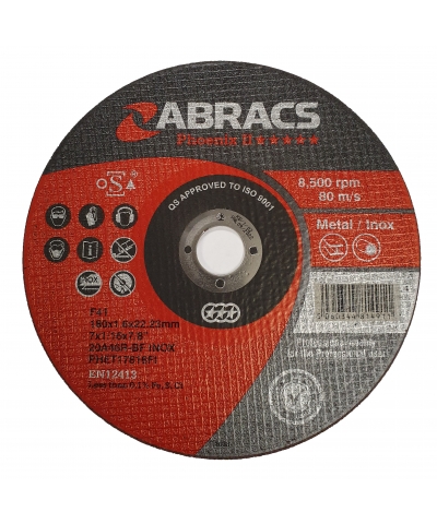 ABRACS Phoenix II 178mm x 1.6mm Extra Thin Metal Cutting Disc pk of 50