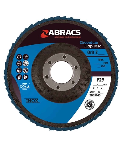 ABRACS 180mm x 22mm x 80grit Zirconium Flap Disc pk of 5