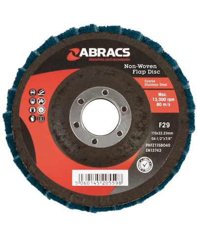 ABRACS Non-woven Flap Disc 115mm x 22mm Medium 