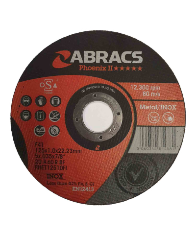 ABRACS Phoenix II 125mm x 1mm Extra Thin Metal Cutting Disc