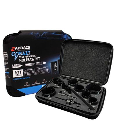 ABRACS 17 Piece Plumbers Cobalt Holesaw Kit