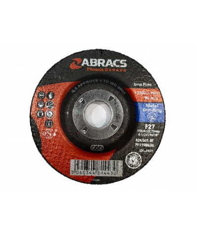 ABRACS Phoenix II 115mm x 6mm Metal Grinding Disc pk of 10