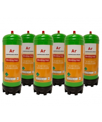 Argon Disposable Gas Bottles - 6pk