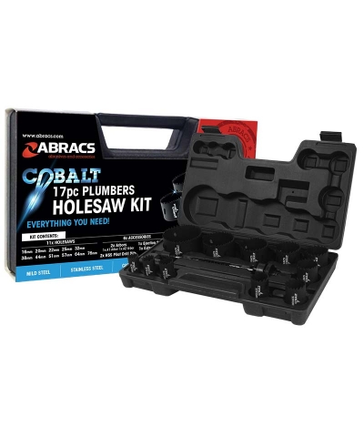 ABRACS 17 Piece Plumbers Cobalt Holesaw Kit