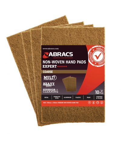 ABRACS Hand Pads Non-woven Coarse Brown pk of 10